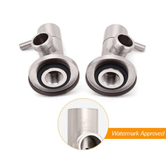 Brushed Nickel 1/4 Turn Twin Washing Machine Tap Set Wall Mounted Hot Cold Valve
