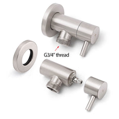 Brushed Nickel 1/4 Turn Twin Washing Machine Tap Set Wall Mounted Hot Cold Valve