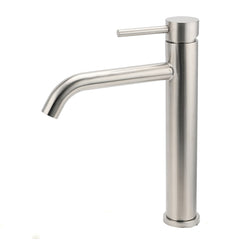 Brushed Nickel Tall Kitchen Laundry Basin Mixer Vanity Curve Sink Faucet Tap Set