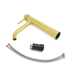 WELS Brushed Gold Tall Kitchen Laundry Basin Mixer Vanity Sink Faucet Tap Bath