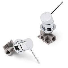 Bathroom Chrome Round Pin Lever Handle Hot Cold Water Tapware Shower Mixer Valve