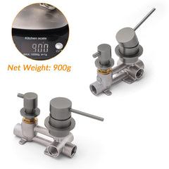 Small Face Gun Metal Gray Round Shower Mixer 2 Way Switch Diverter For Combo Set