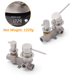 Brushed Nickel Round Bathroom Small Face Shower Mixer 2 Way Diverter Switch Set