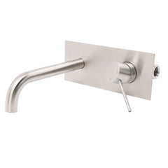 WELS Round Wall Mounted Basin Vanity Mixer Bath Tub Faucet Spout Brushed Nickel