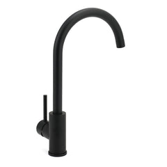 WELS Black Kitchen Sink Mixer Laundry Faucet Tapware 360° Swivel Gooseneck Spout