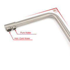 Brushed Nickel 3 Way Kitchen Sink Swivel Mixer Tap Pure Drink Clean Water Faucet