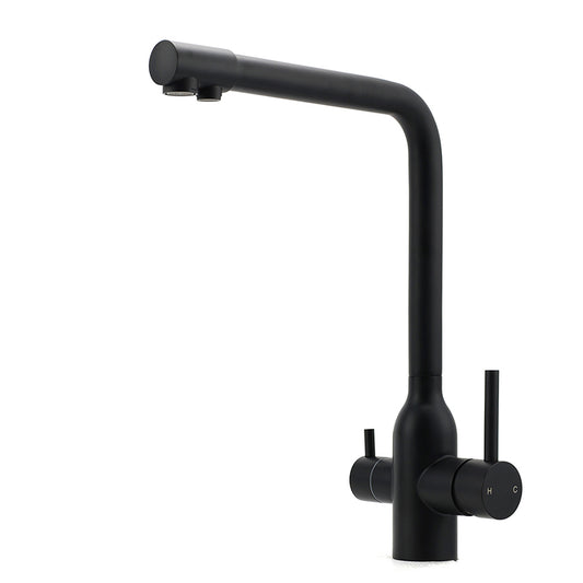 Matt Black 3 Ways Kitchen Mixer Tap Pury Water Sink Faucet 360 Swivel Spout Outlet