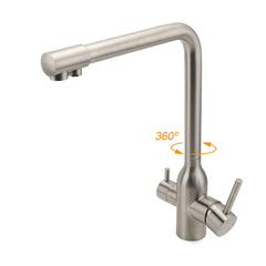 WELS 3 Function Kitchen Sink 360° Swivel Mixer Tap Clean Pure Drink Water Faucet