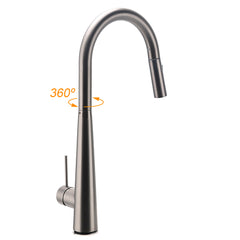 WELS Gun Metal Pull Out 2 Modes Spray Spout Kitchen Sink Tap Basin Faucet Mixer