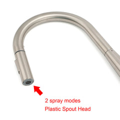 Brushed Nickel Pull Out Kitchen Tap Sink Mixer Faucet Spout 2 Modes Spray Outlet