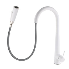 Matte White 2 Modes Spray Kitchen Mixer Pull Out Sink Tap Laundry Swivel Faucet