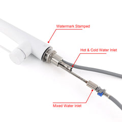 Matte White 2 Modes Spray Kitchen Mixer Pull Out Sink Tap Laundry Swivel Faucet