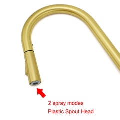 WELS Brushed Gold Pull Out Kitchen Sink Tap Basin Mixer Faucet 2 Modes Spout Set