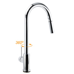 WELS Chrome 2 Modes Spray Pull Out Kitchen Swivel Faucet Sink Tap Laundry Mixer