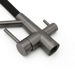 NEW Gun Metal Grey 3-Way Drink Pure Water Kitchen Mixer Pull Out Spout Sink Tap