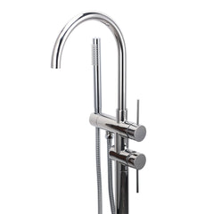 Polished Chrome Bathtub Filler Free Standing Mixer Faucet Tap Spout Handset WELS