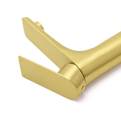 Brushed Gold Round Short Bathroom Vanity Laundry Chrome Basin Mixer Faucet Tap