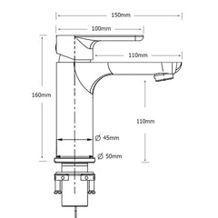 Brushed Gold Round Short Bathroom Vanity Laundry Chrome Basin Mixer Faucet Tap