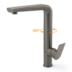 Luxury Gun Metal Round Kitchen Mixer Sink Tap Swivel Laundry Faucet Spout WELS