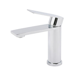 WELS Chrome Square Bathroom Short Basin Mixer Vanity Sink Faucet Tap Flat Lever
