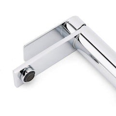 WELS Chrome Square Bathroom Short Basin Mixer Vanity Sink Faucet Tap Flat Lever