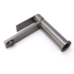Gun Metal Rounded Square Short Basin Mixer Vanity Sink Faucet Laundry Spout Tap