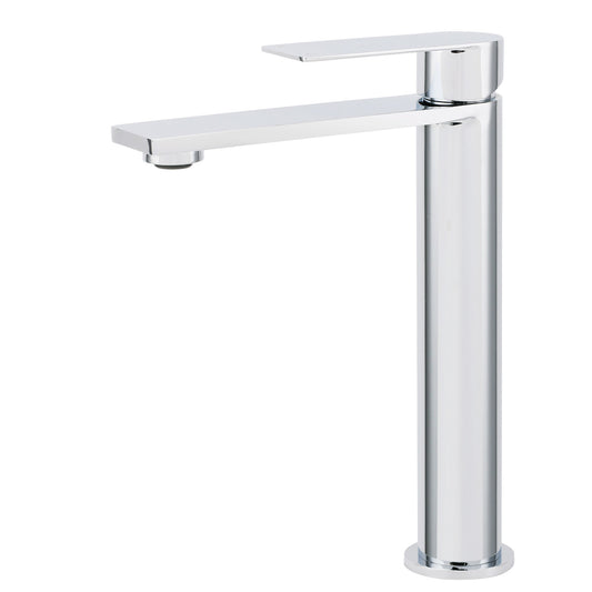 WELS Polished Chrome Tall Basin Mixer Vanity Sink Faucet Spout Laundry Flat Tap