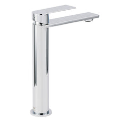 WELS Polished Chrome Tall Basin Mixer Vanity Sink Faucet Spout Laundry Flat Tap
