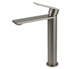WELS Square Tall Flat Handle Basin Mixer Vanity Sink Faucet Spout Gun Metal Gey