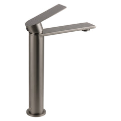 WELS Square Tall Flat Handle Basin Mixer Vanity Sink Faucet Spout Gun Metal Gey