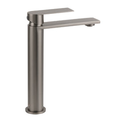 WELS Square Tall Flat Handle Basin Mixer Vanity Sink Faucet Spout Gun Metal Gey