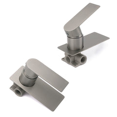 Gun Metal Rectangle Wall Shower Mixer Hot Cold Tap Set Ceramic Cartridge Valve