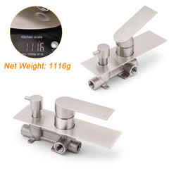 Brushed Nickel Silver Square Stylish 1/2inch Shower Mixer Diverter 2 Way Switch