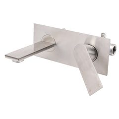 WELS Bruhsed Nickel Square Wall Concealed Basin Mixer Laundry Faucet Tap Spout