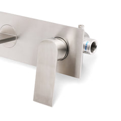 WELS Bruhsed Nickel Square Wall Concealed Basin Mixer Laundry Faucet Tap Spout
