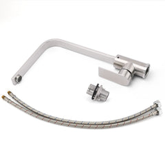 WELS Brushed Nickel Square Kitchen Sink Laundry Mixer 360º Swivel Faucet Tapware