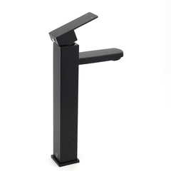 Matt Black Tall Square Basin Mixer Vanity Laundry Counter Sink Faucet Tap Outlet