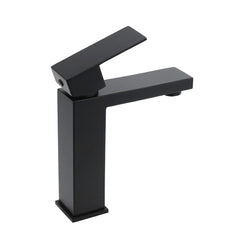 Matt Black Square Basin Counter Flick Mixer Tap Bathroom Vanity Faucet Outlet