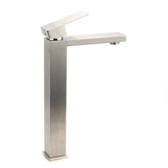 WELS Square Tall Basin Vessel Mixer Faucet Tap Kitchen Laundry Brushed Nickel