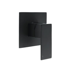Matt Black Square Shower Mixer Hot Cold Tap Ceramic Cartridge Spindle Watermark
