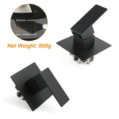 Matt Black Square Shower Mixer Hot Cold Tap Ceramic Cartridge Spindle Watermark