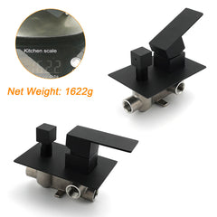 Matt Black Square Stainless Steel Shower Mixer 2 Way Bath Set Diverter Watermark