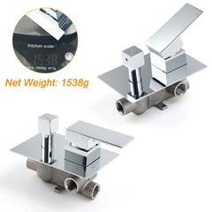 Bathroom Square Shower Mixer Diverter Tap Square Chrome For Spout Shower Head