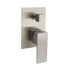AU Standard 1/2 Inch Shower Mixer Diverter Brushed Nickel Square 2 Way Switch