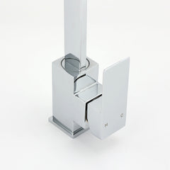 WELS Chrome Square Gooseneck Spout Swivel Laundry Sink Kitchen Mixer Faucet Tap