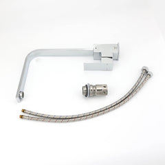 WELS Chrome Square Gooseneck Spout Swivel Laundry Sink Kitchen Mixer Faucet Tap
