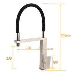 WELS 6.0L/m Chrome Kitchen Sink Basin Mixer Swivel Faucet Tapware Pull Out Spout