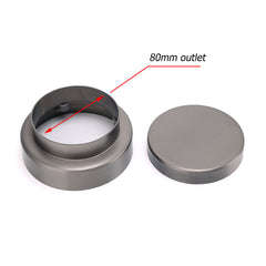 Gun Metal Round 100mm Diameter Tile Insert Floor Drain Shower Grate 75mm Outlet