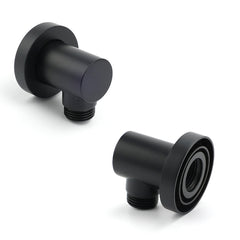 Round Brass Black Standard G1/2" Inch End Flexible Shower Elbow Connector Water Inlet
