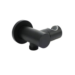 Matt Black Brass Hand Shower Bracket Swivel Holder Wall Elbow Connector Water Inlet Kit